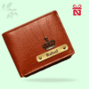 Tan Premium Croco Pattern Wallet For Men Personalized With Name & Charm