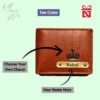 Tan Premium Croco Pattern Wallet For Men Personalized With Name & Charm
