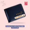 Blue Premium Faux Leather Glossy Wallet For Men Personalized For Style