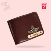 Brown Premium Faux Leather Glossy Wallet For Men Personalized For Style